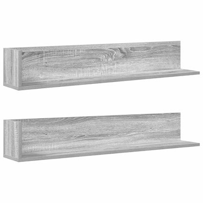 vidaXL Étagères murales 2 pcs Gris Sonoma 100x16,5x16,5 cm Bois d'ingénierie