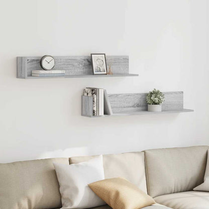 vidaXL Étagères murales 2 pcs Gris Sonoma 100x16,5x16,5 cm Bois d'ingénierie