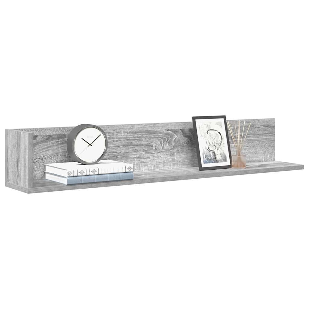 vidaXL Étagères murales 2 pcs Gris Sonoma 100x16,5x16,5 cm Bois d'ingénierie