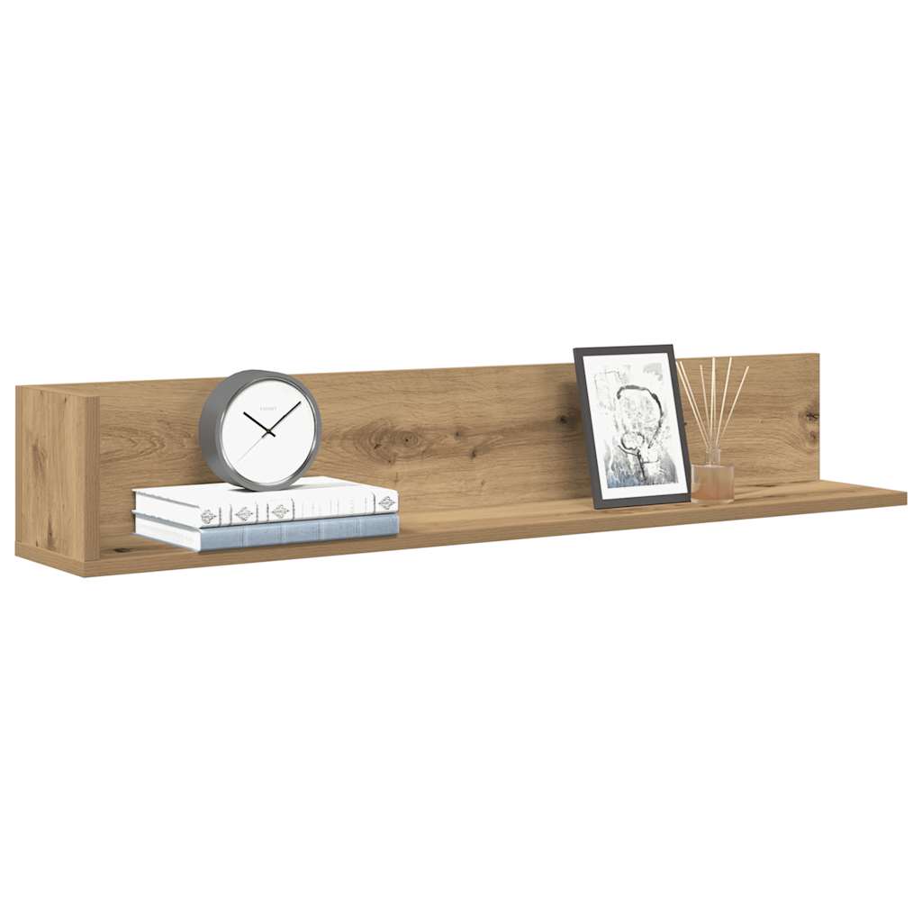 vidaXL Étagères murales 2 pcs Chêne Artisan 100x16,5x16,5 cm Bois d'ingénierie
