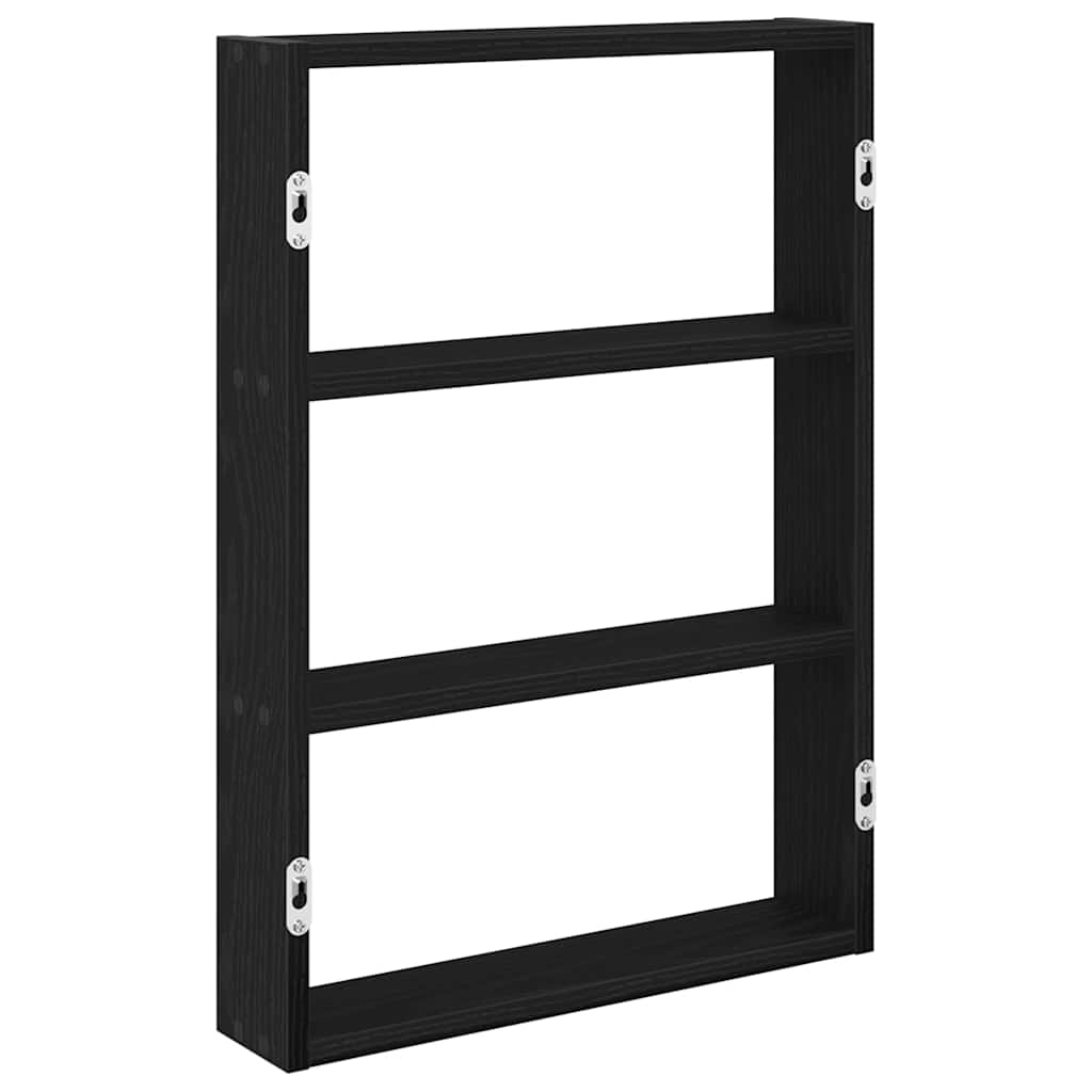 vidaXL Étagère murale noire 43x9x60 cm en bois d'ingénierie