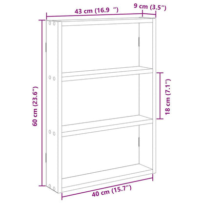 vidaXL Étagère murale noire 43x9x60 cm en bois d'ingénierie