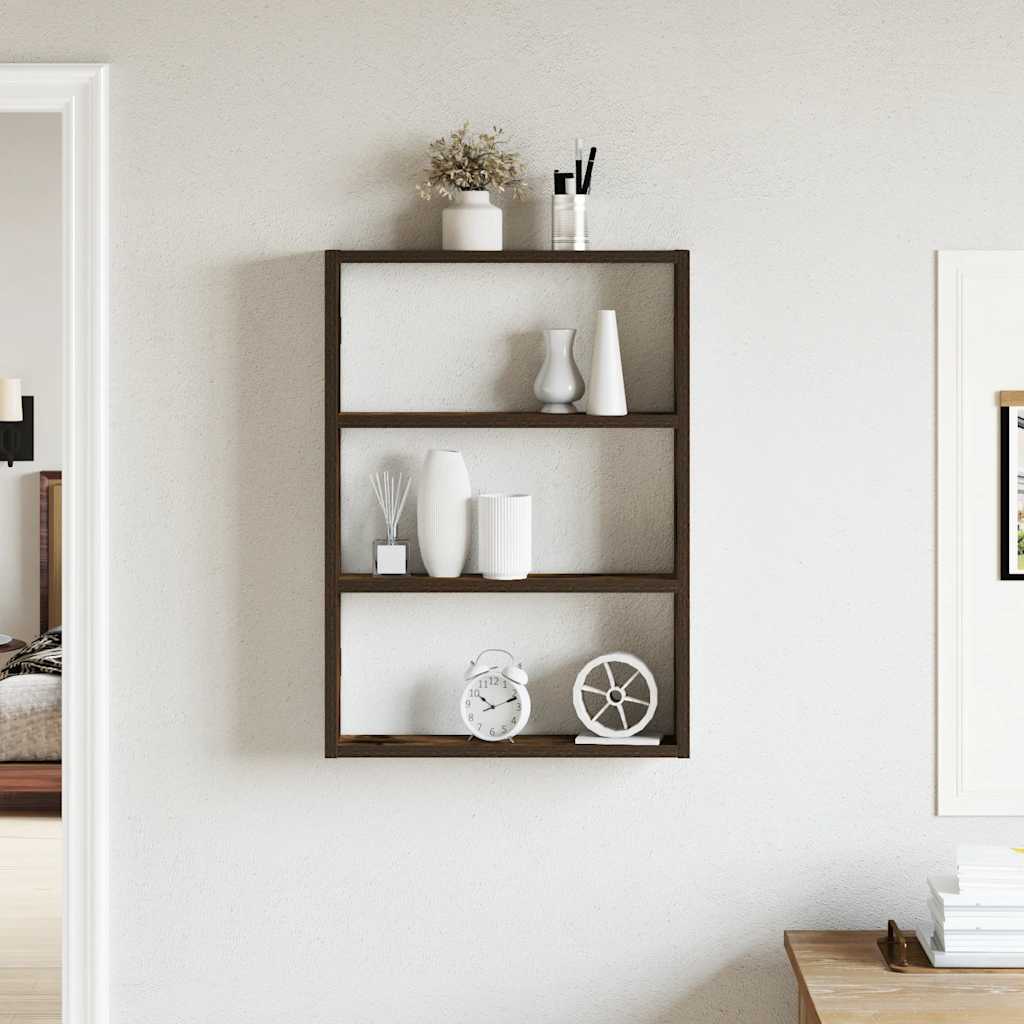 vidaXL Étagère murale aspect chêne fumé 43x9x60 cm Bois d'ingénierie