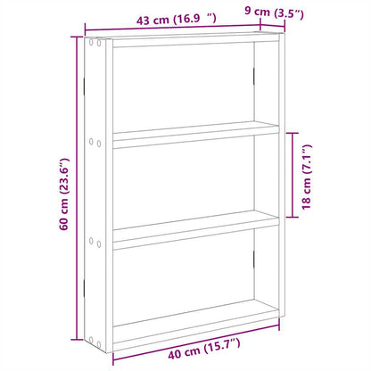 vidaXL Étagère murale aspect chêne fumé 43x9x60 cm Bois d'ingénierie