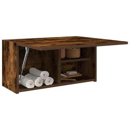 vidaXL Meuble haut de salle de bain chêne fumé 60x25x30 cm bois d'ingénierie