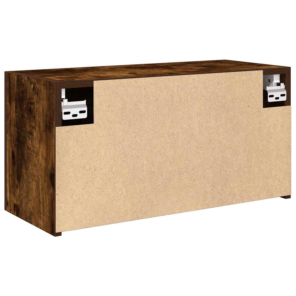 vidaXL Meuble haut de salle de bain chêne fumé 60x25x30 cm bois d'ingénierie