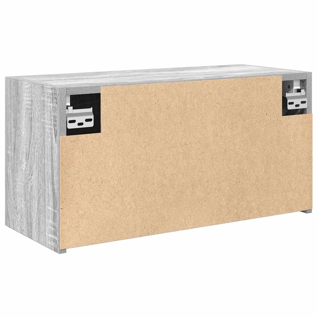vidaXL Bad-Wandschrank Grau Sonoma 60x25x30 cm Holzwerkstoff