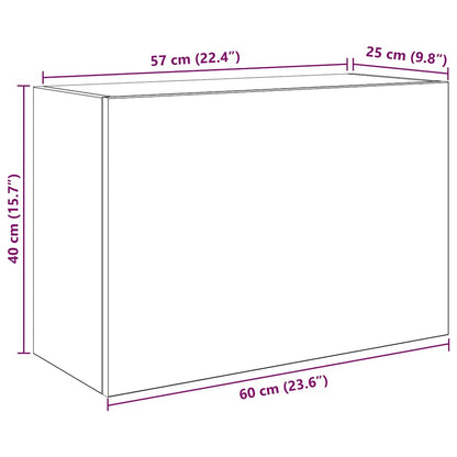 vidaXL Meuble haut de salle de bain gris béton 60x25x40 cm en bois d'ingénierie