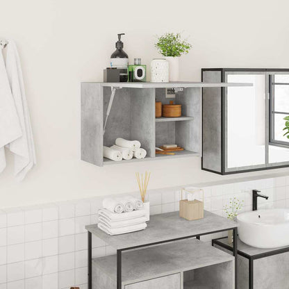 vidaXL Meuble haut de salle de bain gris béton 60x25x40 cm en bois d'ingénierie