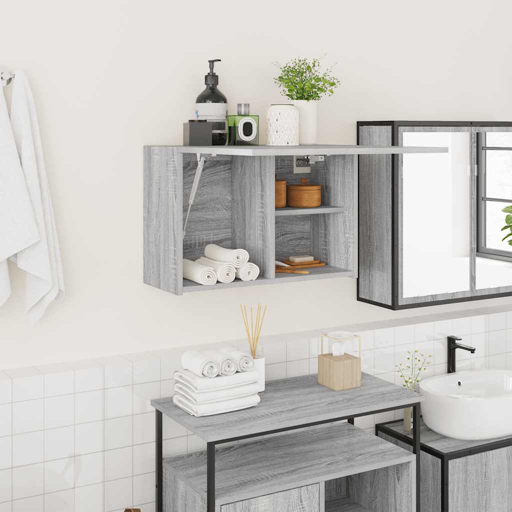 vidaXL Armoire murale de salle de bain gris Sonoma 60x25x40 cm aggloméré