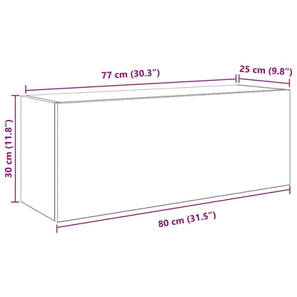vidaXL Bad-Wandschrank Weiß 80x25x30 cm Holzwerkstoff