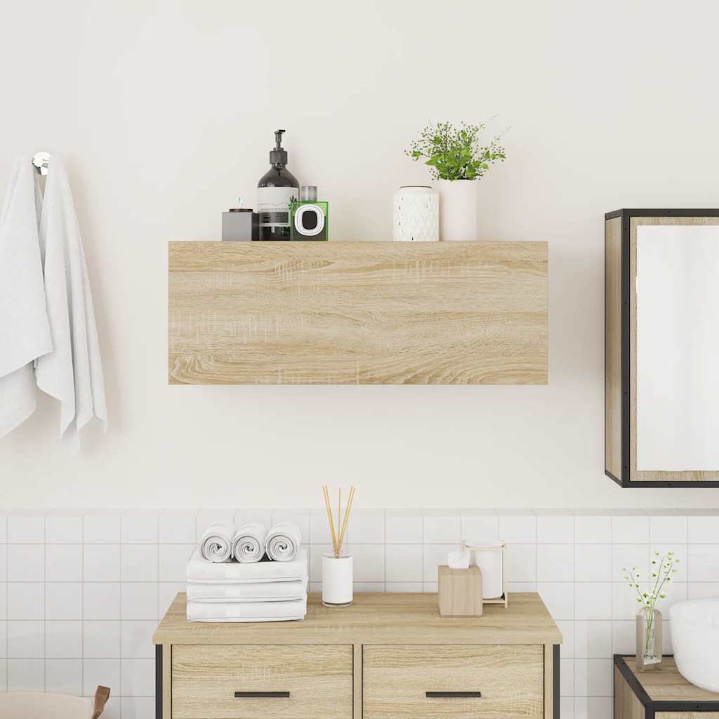 vidaXL Bad-Wandschrank Sonoma-Eiche 80x25x30 cm Holzwerkstoff