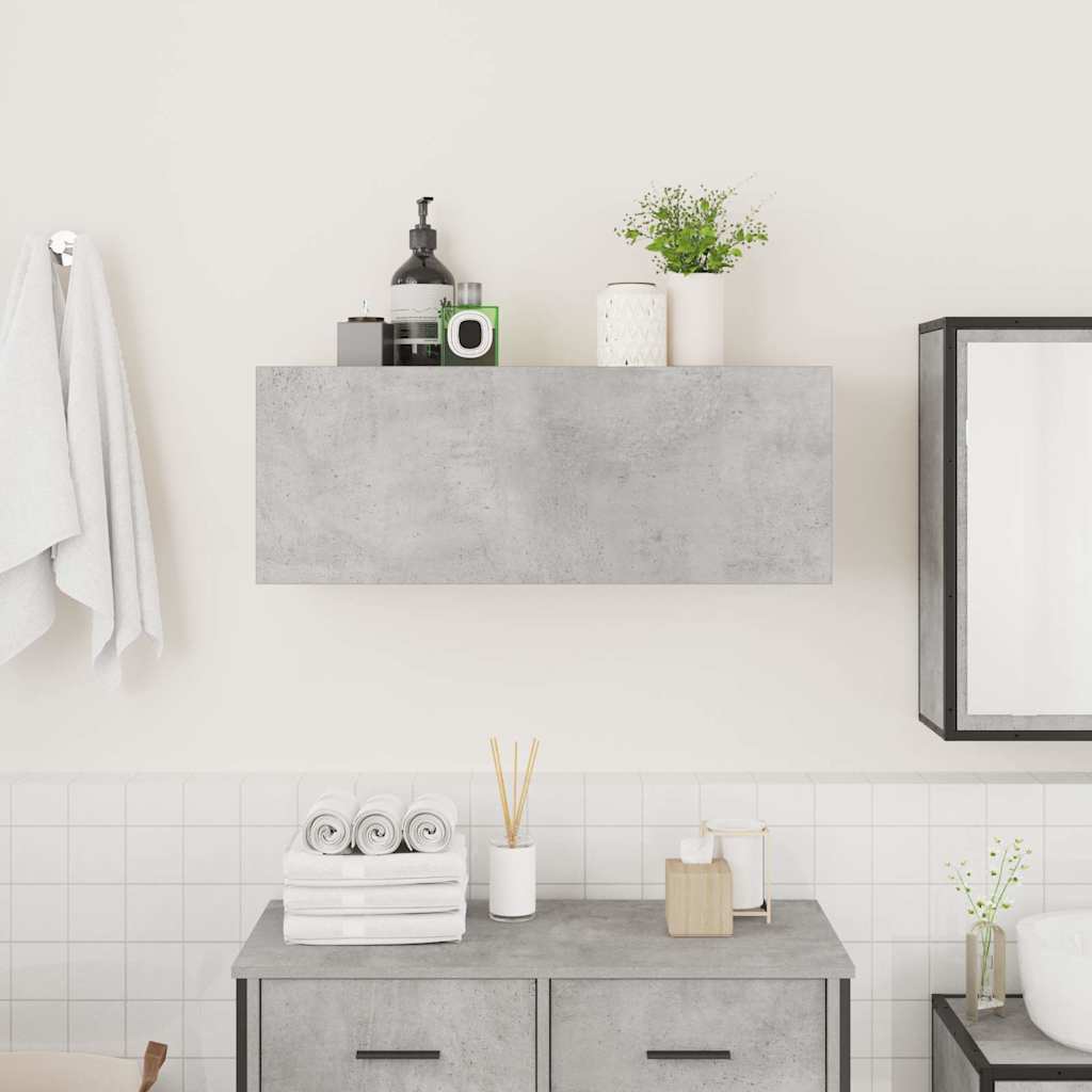 vidaXL Armoire murale de salle de bain gris béton 80x25x30 cm en bois d'ingénierie