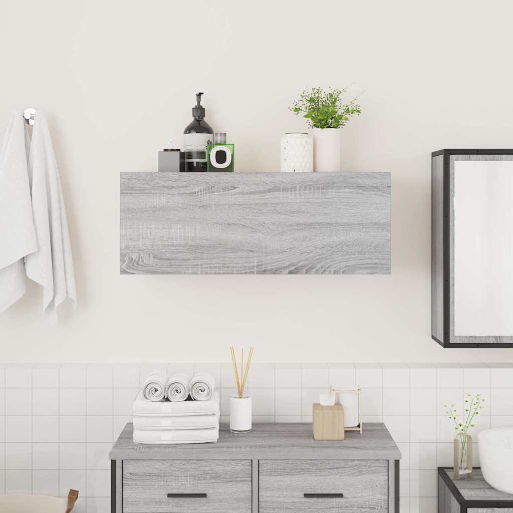 vidaXL Armoire murale de salle de bain gris sonoma 80x25x30 cm en bois d'ingénierie