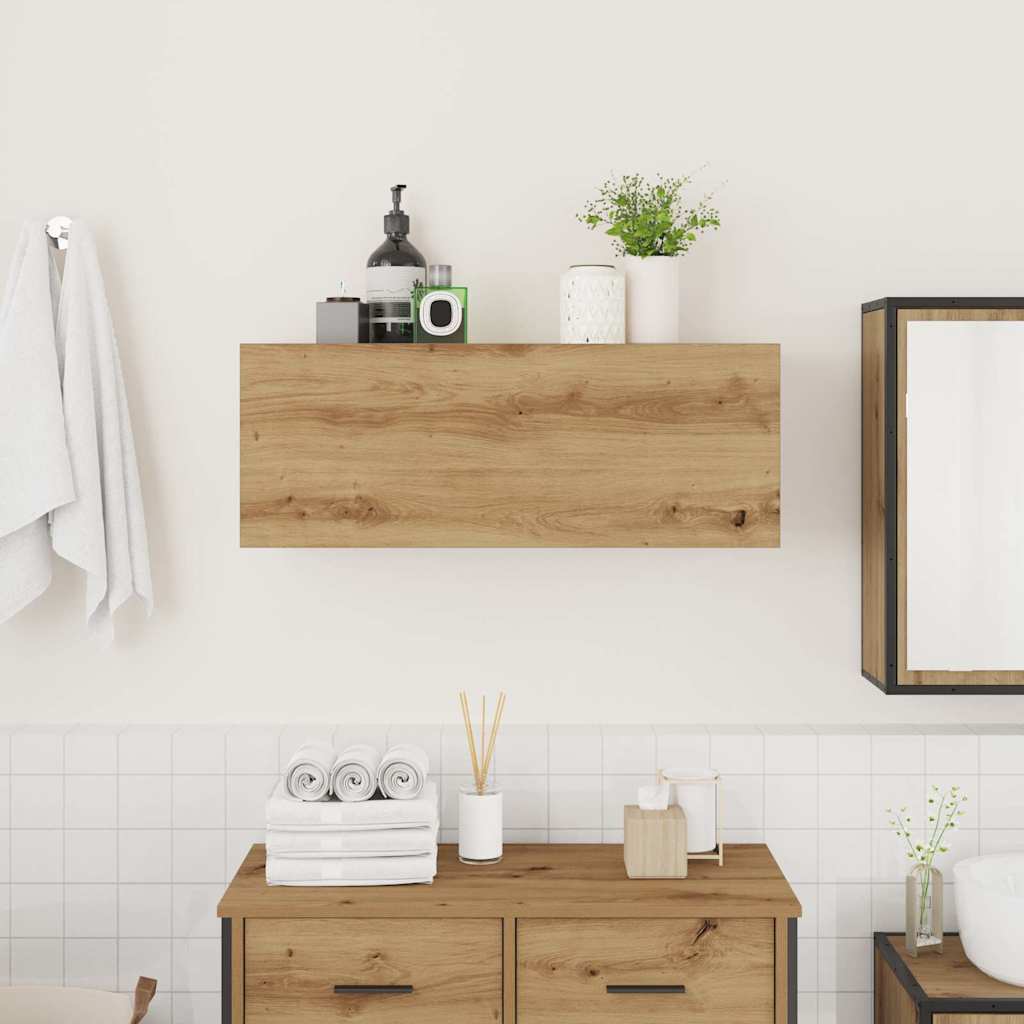 vidaXL Bad-Wandschrank Artisan-Eiche 80x25x30 cm Holzwerkstoff