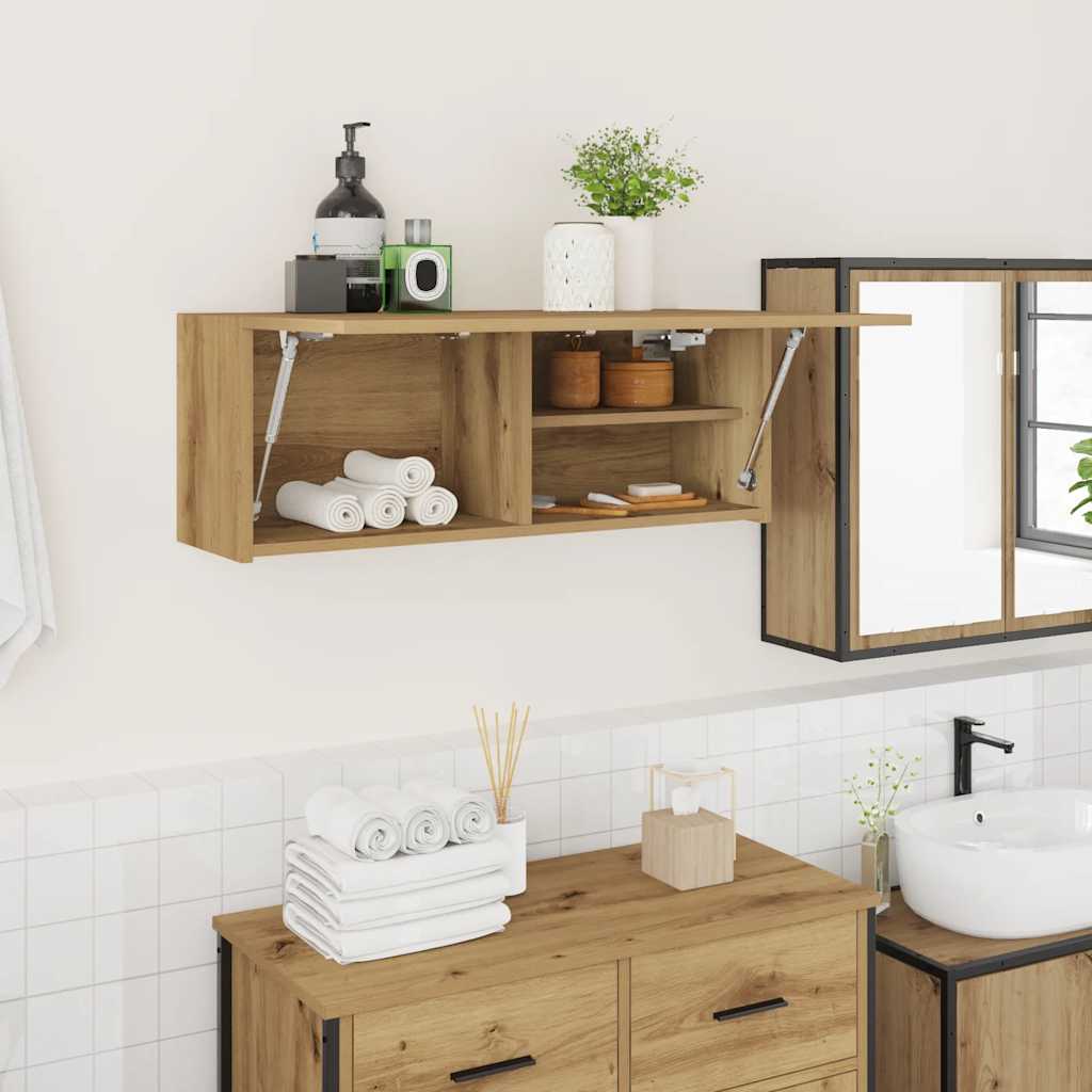 vidaXL Bad-Wandschrank Artisan-Eiche 80x25x30 cm Holzwerkstoff