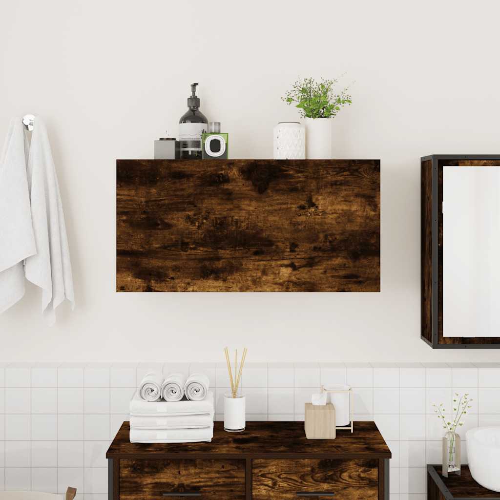 vidaXL Armoire murale de salle de bain chêne fumé 80x25x40 cm bois d'ingénierie