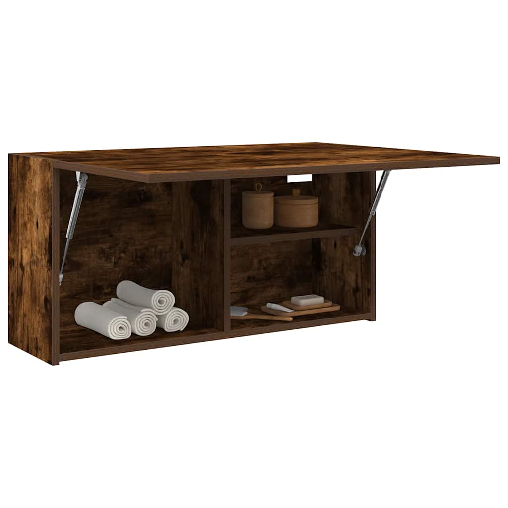 vidaXL Armoire murale de salle de bain chêne fumé 80x25x40 cm bois d'ingénierie