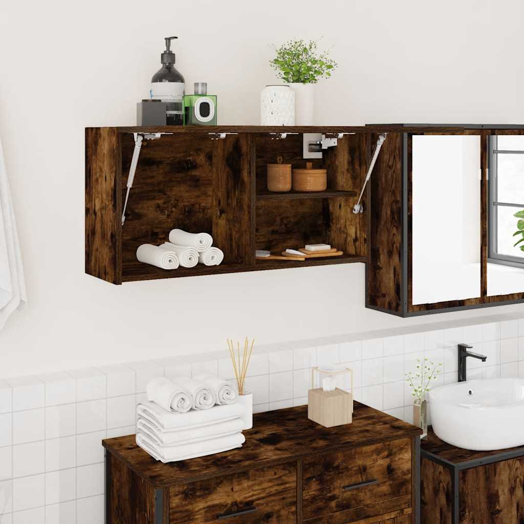 vidaXL Armoire murale de salle de bain chêne fumé 80x25x40 cm bois d'ingénierie