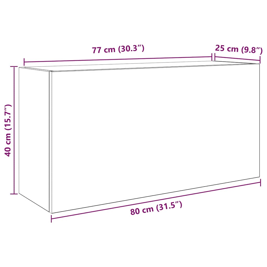 vidaXL Bad-Wandschrank Altholz-Optik 80x25x40 cm Holzwerkstoff