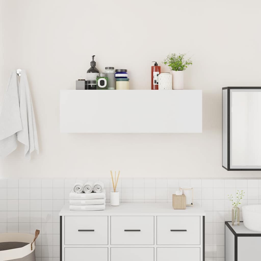 vidaXL Bad-Wandschrank Weiß 100x25x30 cm Holzwerkstoff