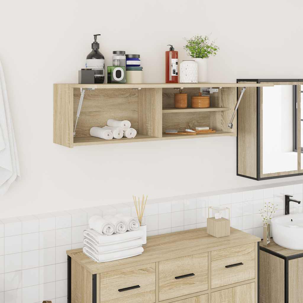 vidaXL Bad-Wandschrank Sonoma-Eiche 100x25x30 cm Holzwerkstoff