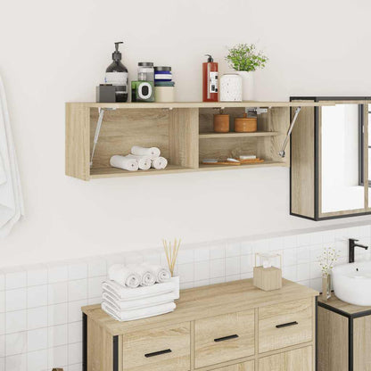 vidaXL Bad-Wandschrank Sonoma-Eiche 100x25x30 cm Holzwerkstoff