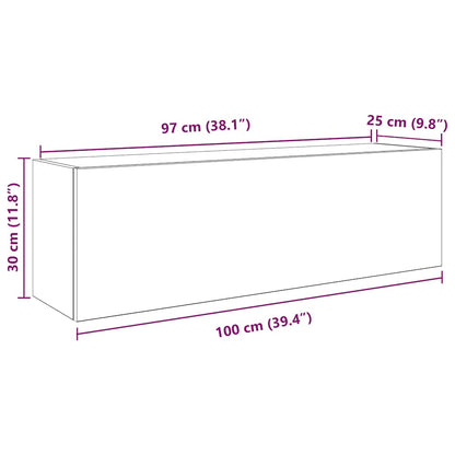 vidaXL Bad-Wandschrank Betongrau 100x25x30 cm Holzwerkstoff