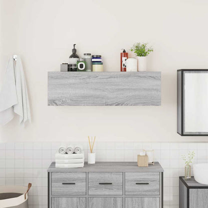 vidaXL Bad-Wandschrank Grau Sonoma 100x25x30 cm Holzwerkstoff