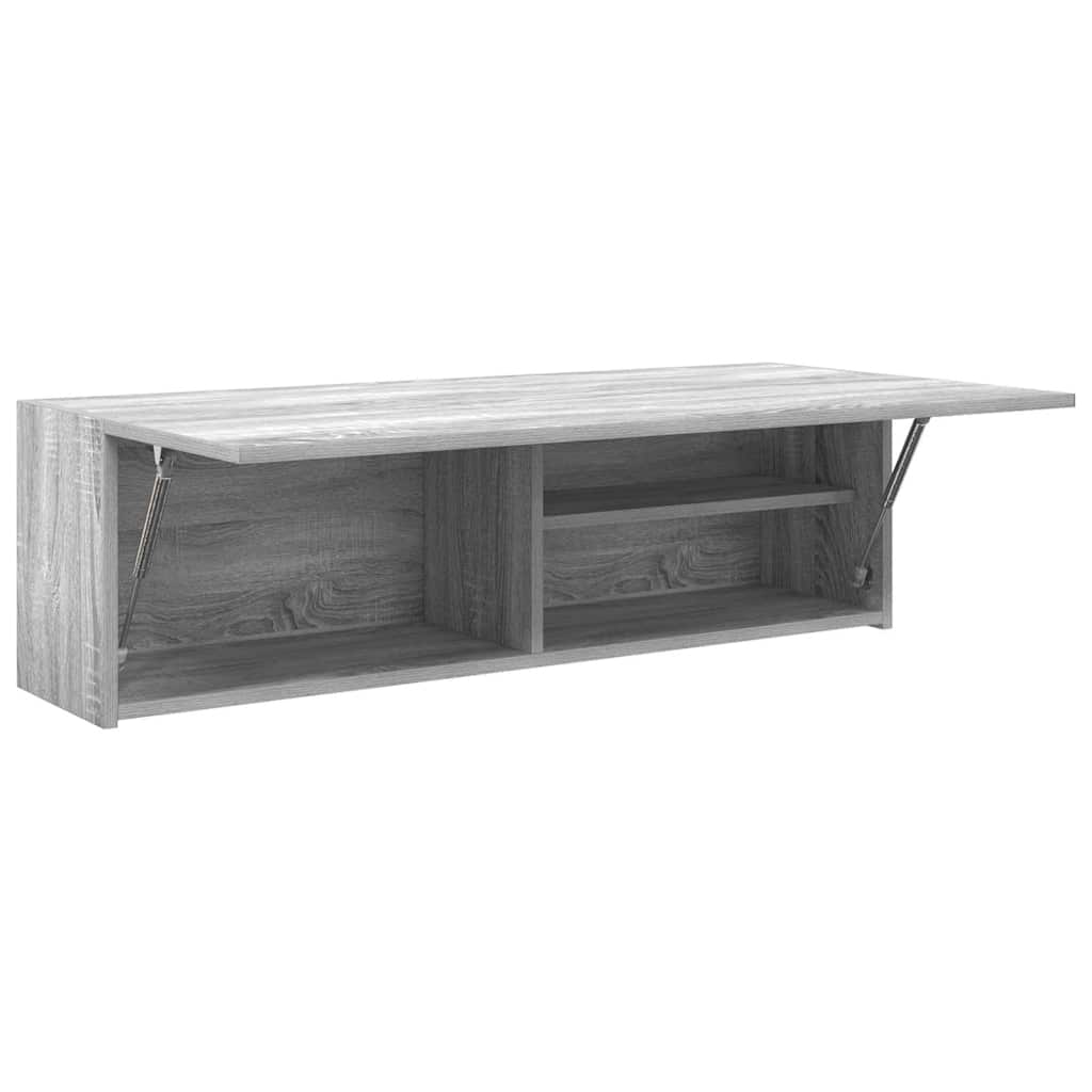 vidaXL Bad-Wandschrank Grau Sonoma 100x25x30 cm Holzwerkstoff