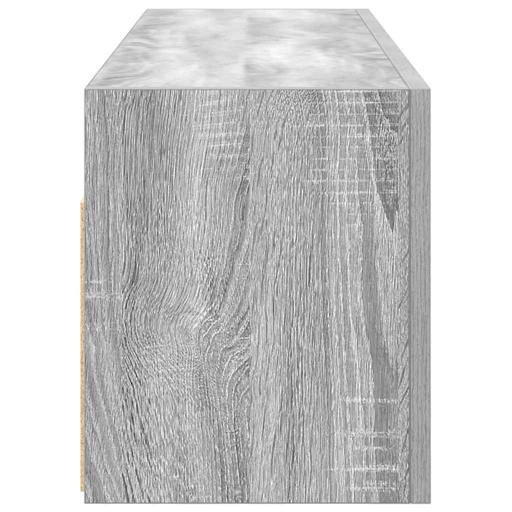 vidaXL Bad-Wandschrank Grau Sonoma 100x25x30 cm Holzwerkstoff