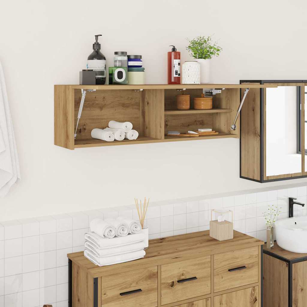 vidaXL Meuble haut de salle de bain chêne Artisan 100x25x30 cm bois d'ingénierie