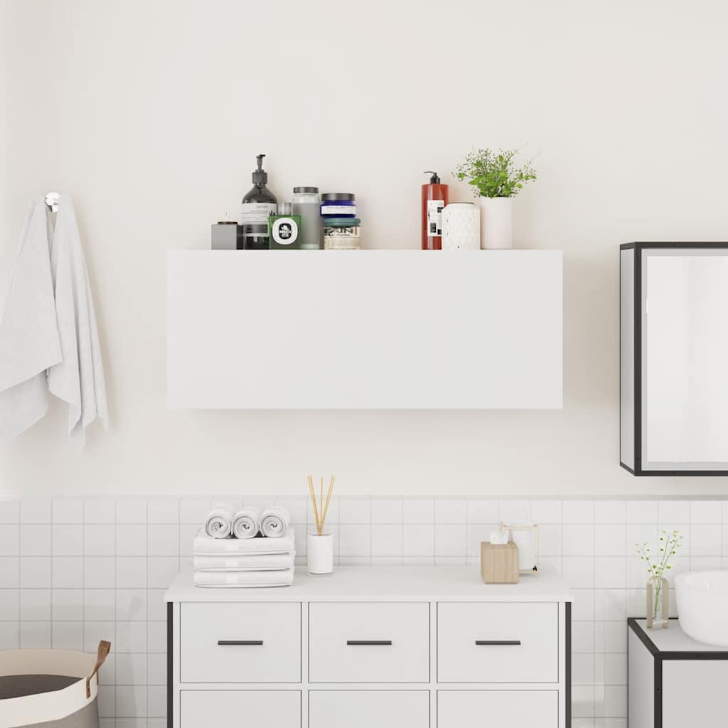 vidaXL Bad-Wandschrank Weiß 100x25x40 cm Holzwerkstoff