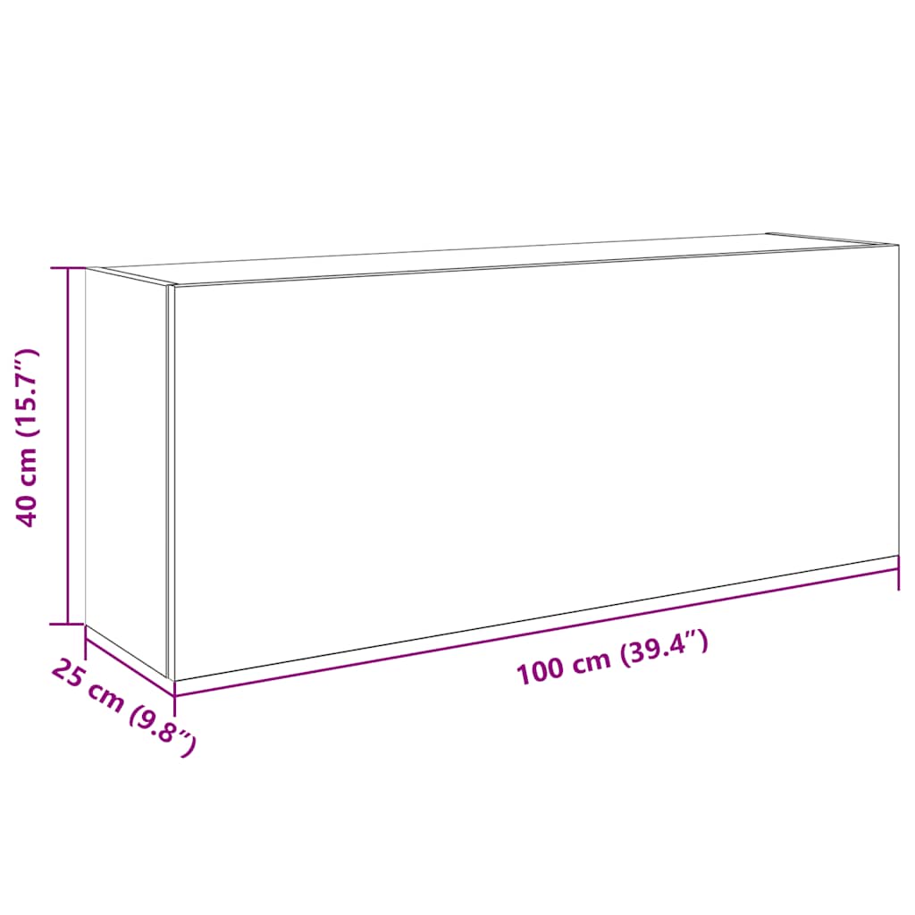 vidaXL Bad-Wandschrank Weiß 100x25x40 cm Holzwerkstoff
