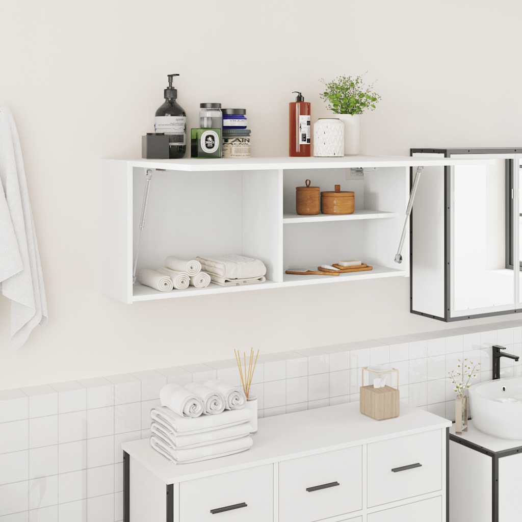 vidaXL Bad-Wandschrank Weiß 100x25x40 cm Holzwerkstoff