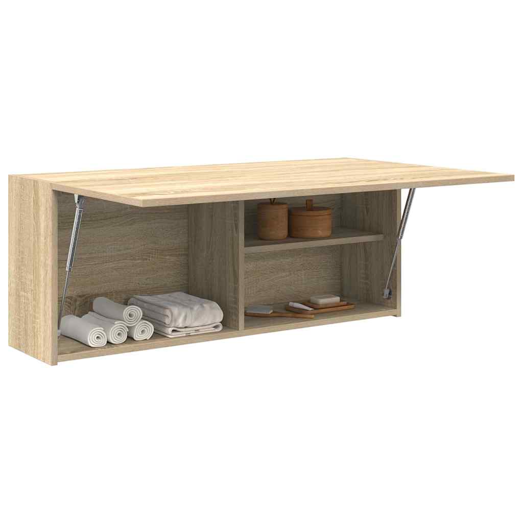 vidaXL Armoire murale de salle de bain chêne Sonoma 100x25x40 cm aggloméré