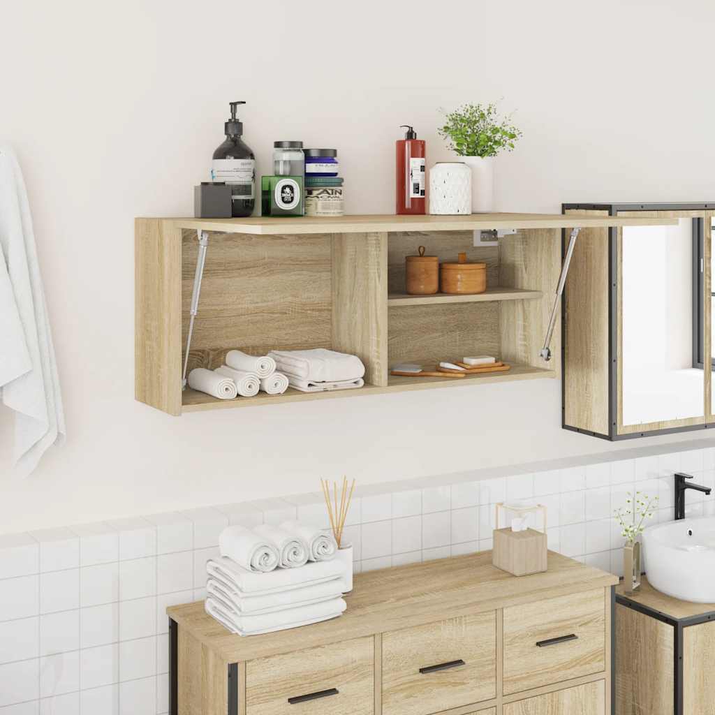 vidaXL Armoire murale de salle de bain chêne Sonoma 100x25x40 cm aggloméré