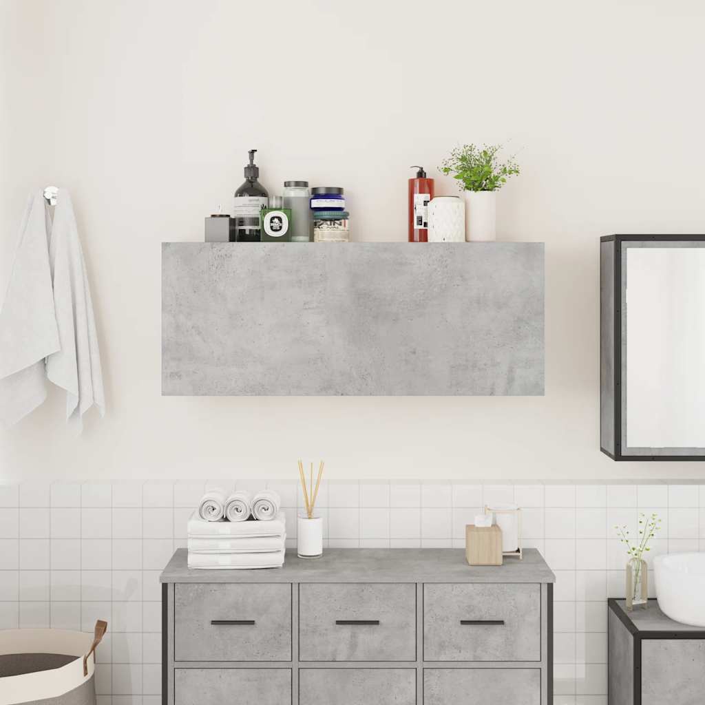 vidaXL Armoire murale de salle de bain gris béton 100x25x40 cm aggloméré
