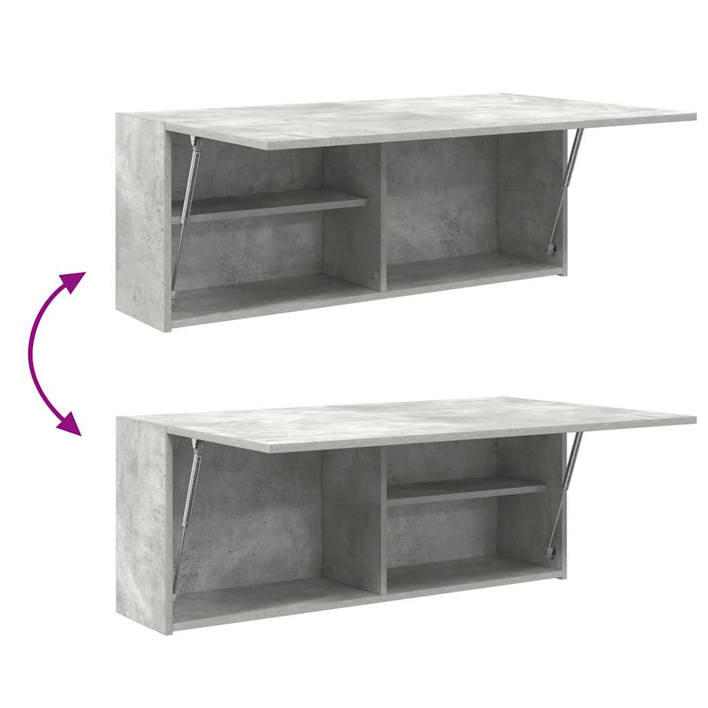 vidaXL Armoire murale de salle de bain gris béton 100x25x40 cm aggloméré