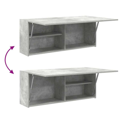 vidaXL Armoire murale de salle de bain gris béton 100x25x40 cm aggloméré