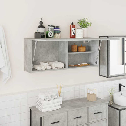vidaXL Armoire murale de salle de bain gris béton 100x25x40 cm aggloméré