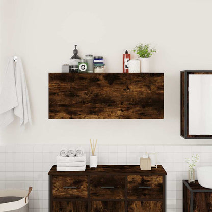 vidaXL Meuble haut de salle de bain chêne fumé 100x25x40 cm bois d'ingénierie