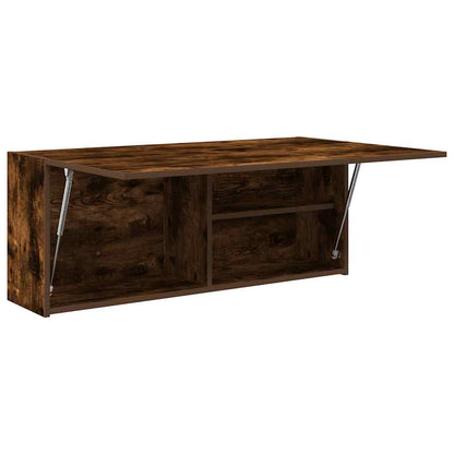 vidaXL Meuble haut de salle de bain chêne fumé 100x25x40 cm bois d'ingénierie