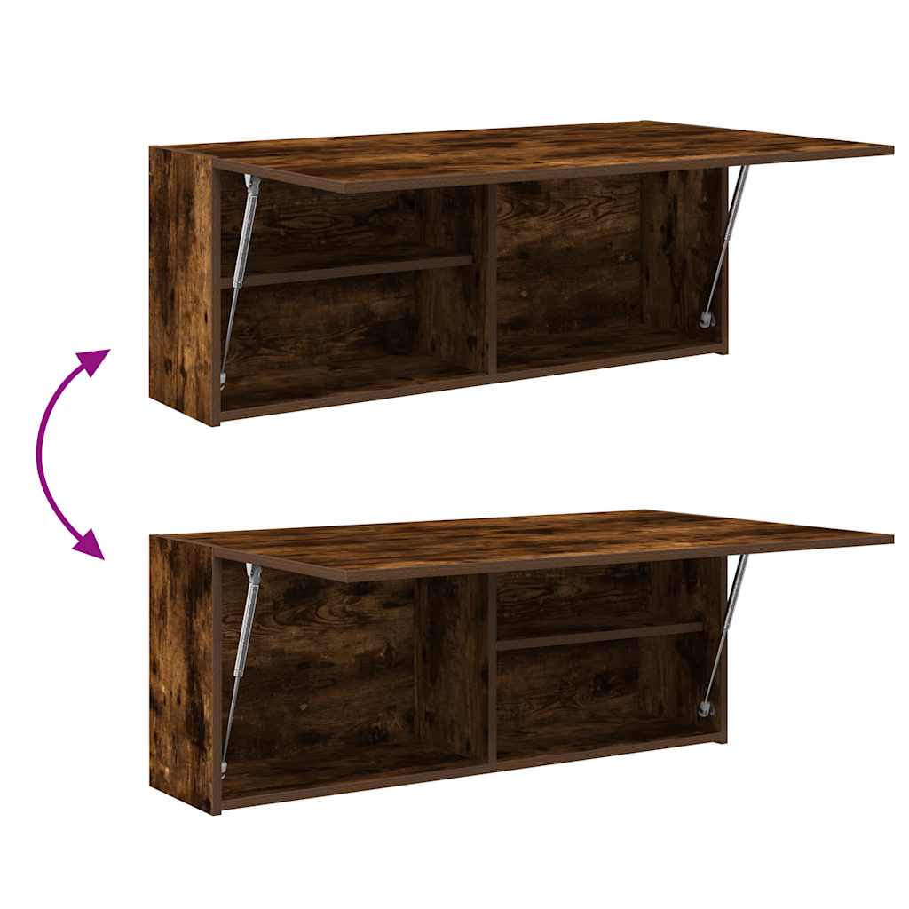 vidaXL Meuble haut de salle de bain chêne fumé 100x25x40 cm bois d'ingénierie