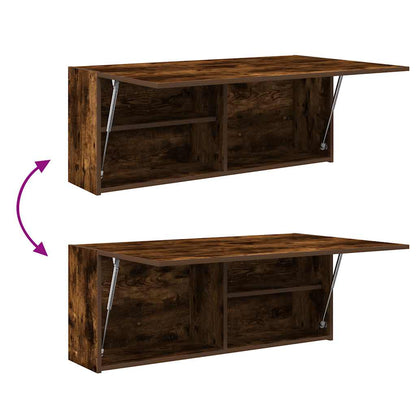 vidaXL Meuble haut de salle de bain chêne fumé 100x25x40 cm bois d'ingénierie