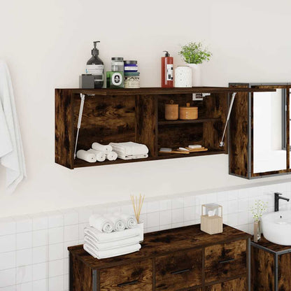 vidaXL Meuble haut de salle de bain chêne fumé 100x25x40 cm bois d'ingénierie