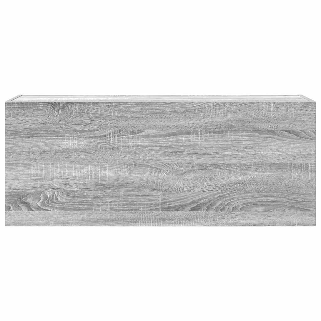 vidaXL Bad-Wandschrank Grau Sonoma 100x25x40 cm Holzwerkstoff