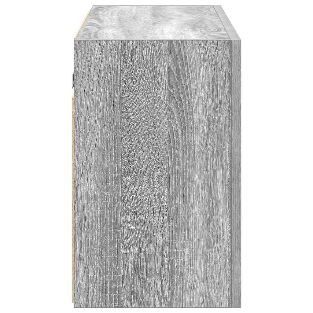 vidaXL Bad-Wandschrank Grau Sonoma 100x25x40 cm Holzwerkstoff