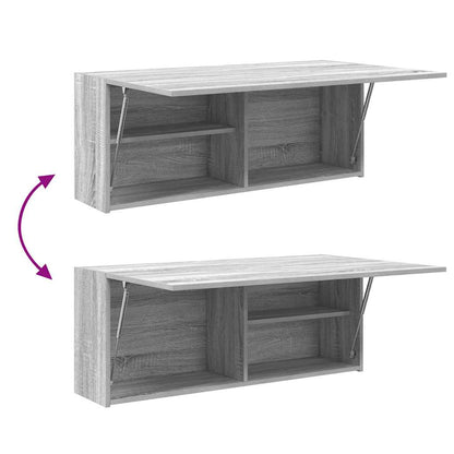 vidaXL Bad-Wandschrank Grau Sonoma 100x25x40 cm Holzwerkstoff