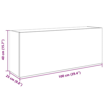 vidaXL Bad-Wandschrank Grau Sonoma 100x25x40 cm Holzwerkstoff